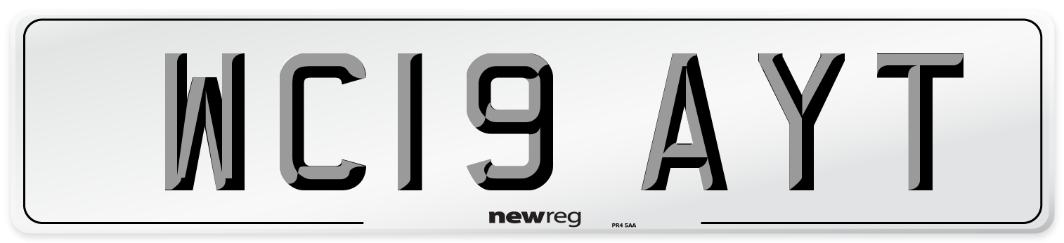 WC19 AYT Number Plate from New Reg